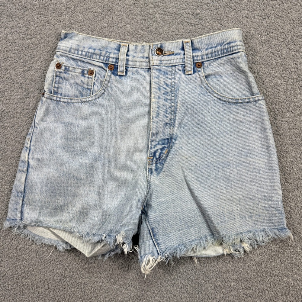 Vintage 90s Parasuco 507 Jean Shorts Women's Small Light Wash Cut Off Santana